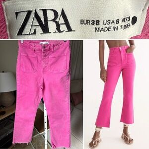 Zara Hot Pink Wide Leg Jeans